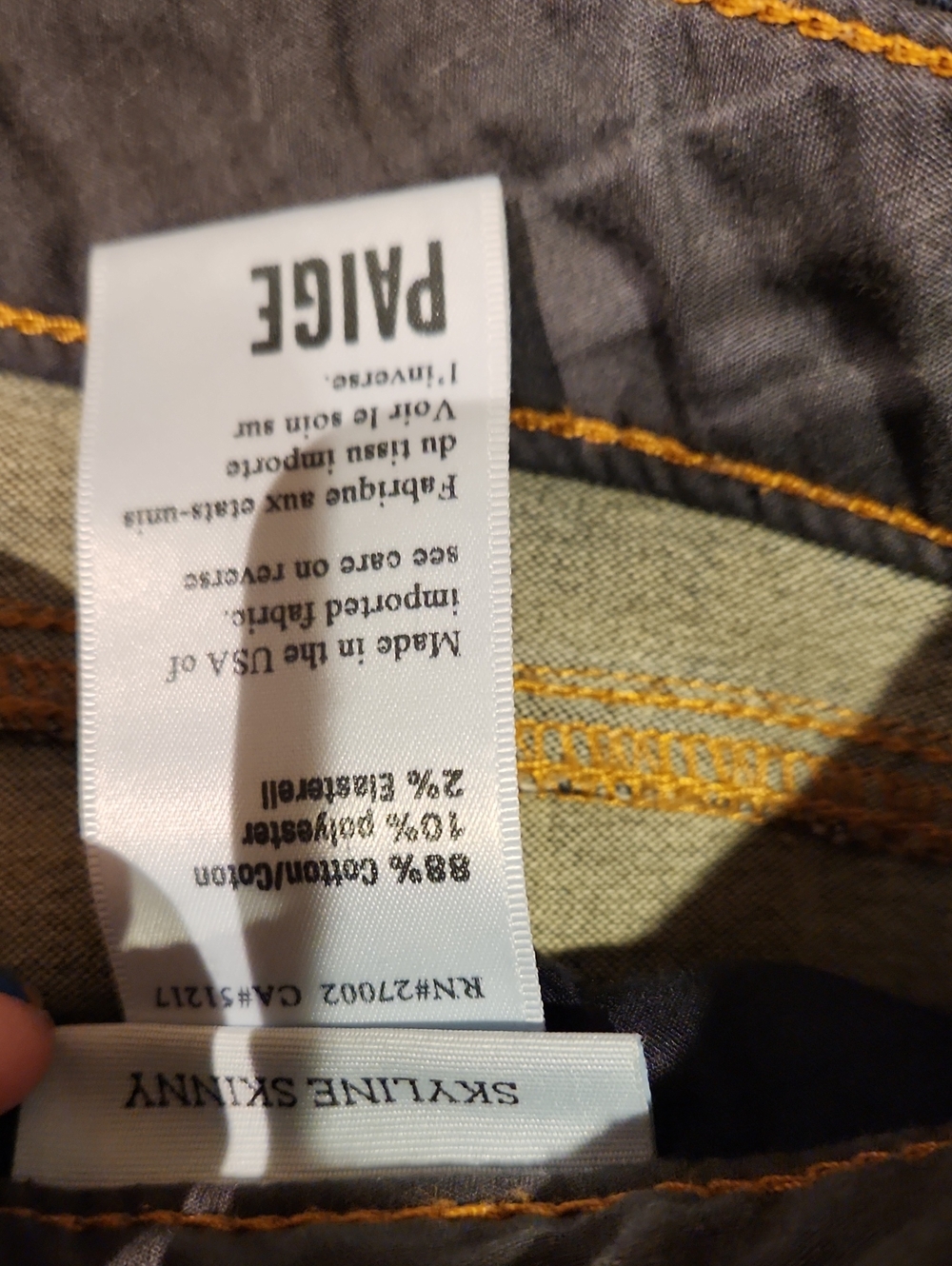 ❤️ PAIGE SKYLINE SKINNY JEANS, SURFACE WASH, 12 (31) - Picture 6 of 8